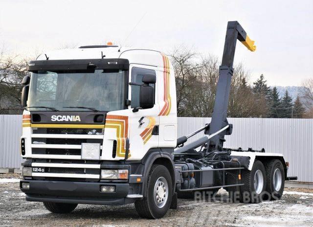 Scania R124 470 Abrollkipper *6x2* Top Zustand ! Camion cu carlig de ridicare