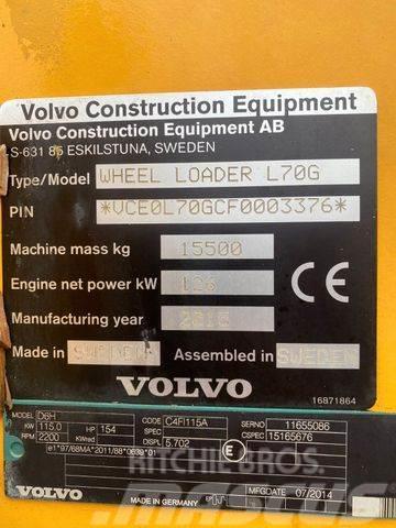Volvo L70G **BJ. 2015 *19460H/Klima/Hochkippschaufel * Incarcator pe pneuri