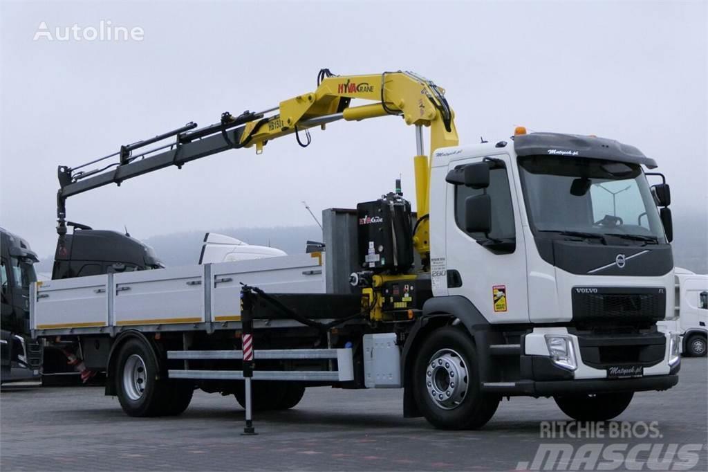 Volvo FE 280 Flatbed + crane HYVA HB 150 Camioane platforma/prelata