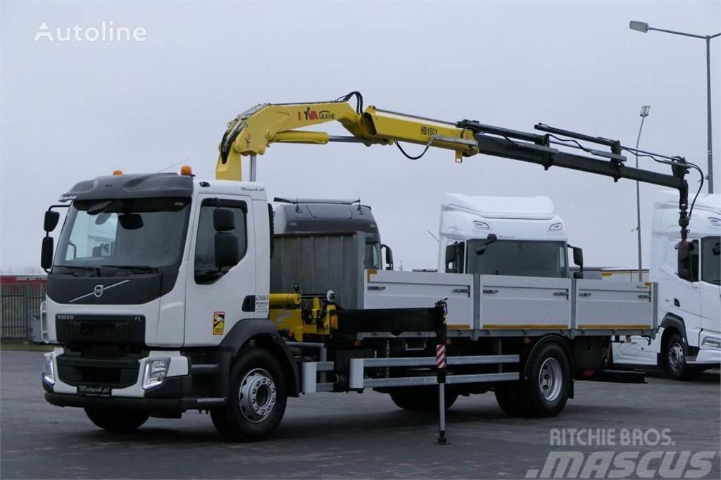 Volvo FE 280 Flatbed + crane HYVA HB 150 Camioane platforma/prelata