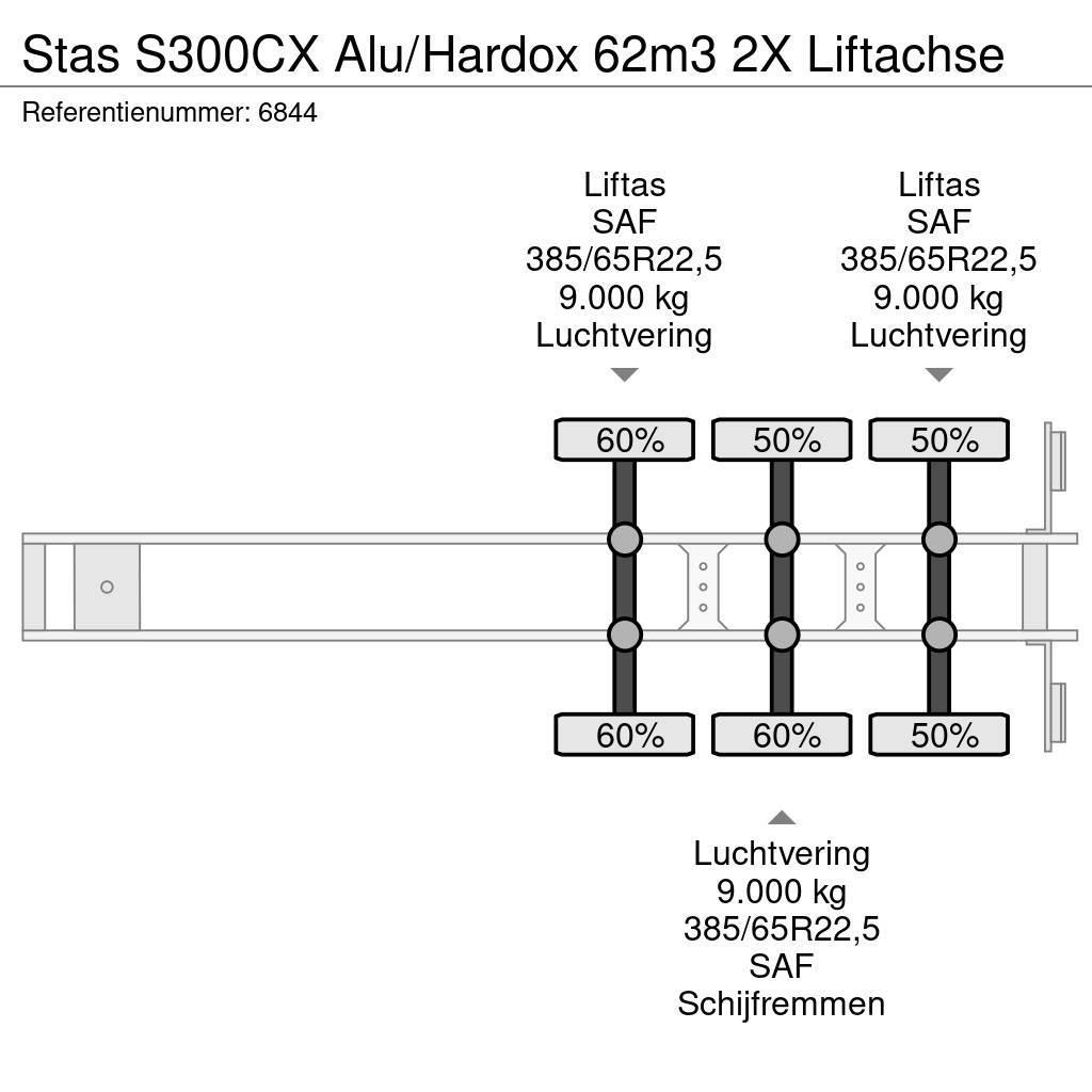 Stas S300CX Alu/Hardox 62m3 2X Liftachse Semi-remorca Basculanta
