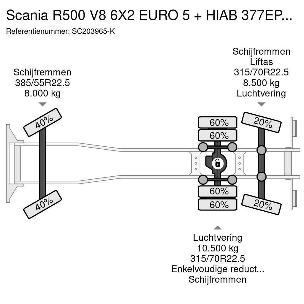 Scania R500 V8 6X2 EURO 5 + HIAB 377EP-4XS + REMOTE CONTR Macara pentru orice teren