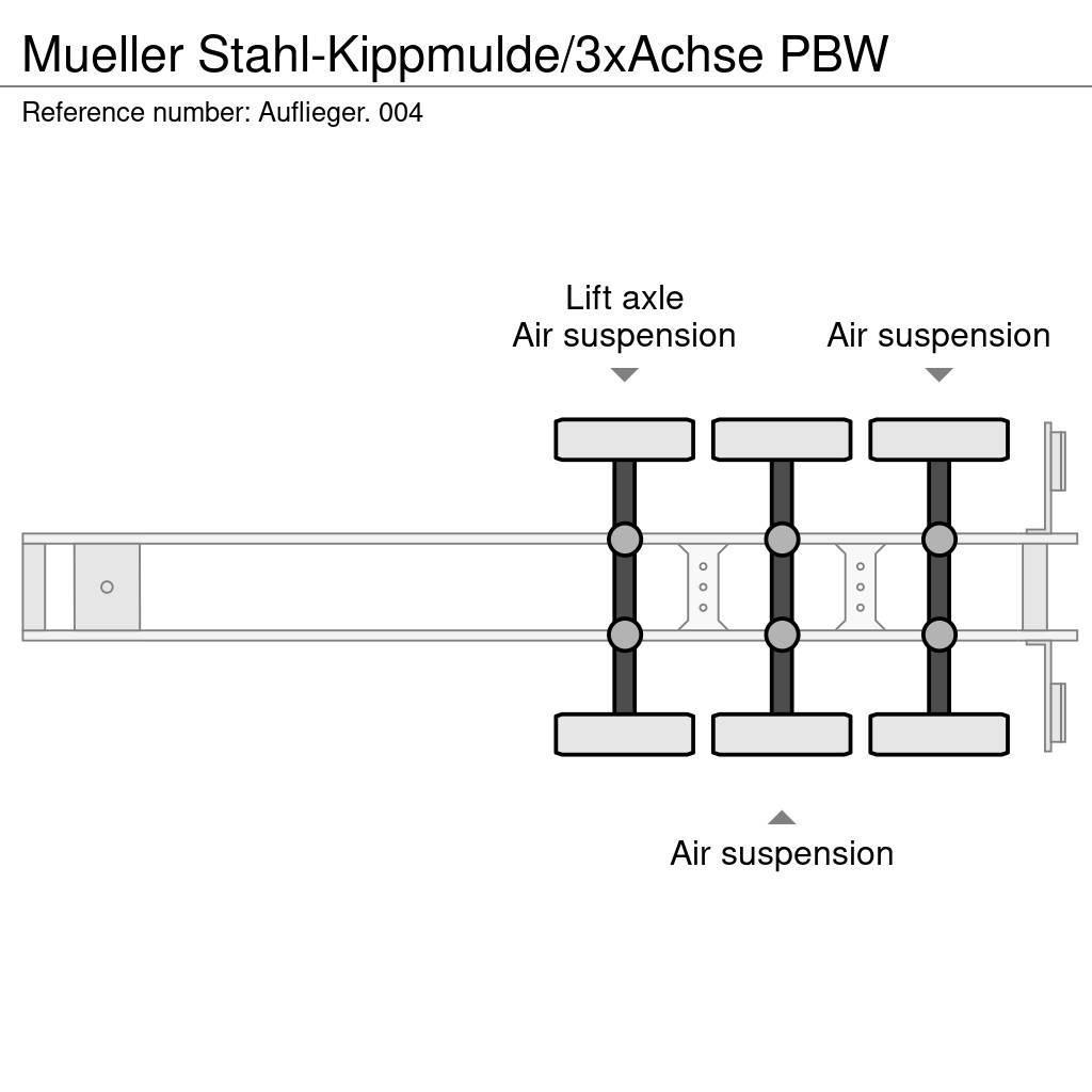  Mueller Stahl-Kippmulde/3xAchse PBW Semi-remorca Basculanta