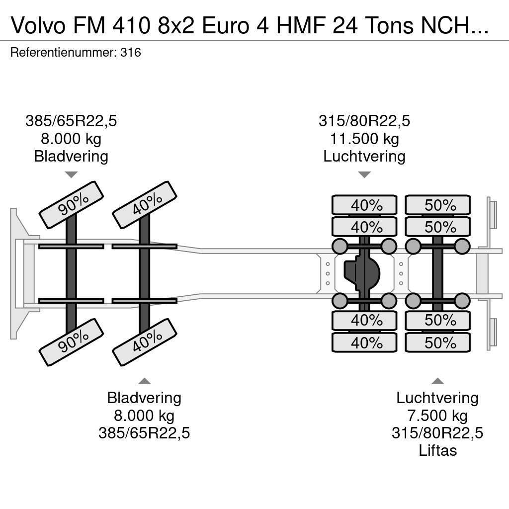 Volvo FM 410 8x2 Euro 4 HMF 24 Tons NCH Cable System! Camion cu carlig de ridicare