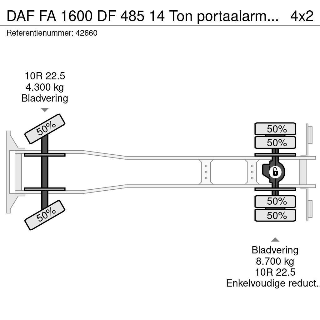 DAF FA 1600 DF 485 14 Ton portaalarmsysteem Oldtimer Camion cu incarcator