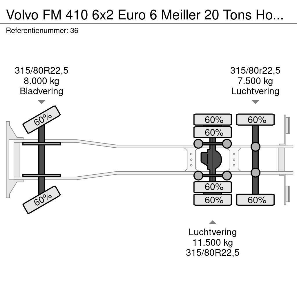 Volvo FM 410 6x2 Euro 6 Meiller 20 Tons Hooklift German Camion cu carlig de ridicare