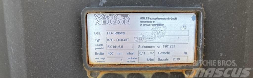 Wacker Neuson Tieflöffel 400mm QC03HT Heavy Duty cupe zdrobitoare
