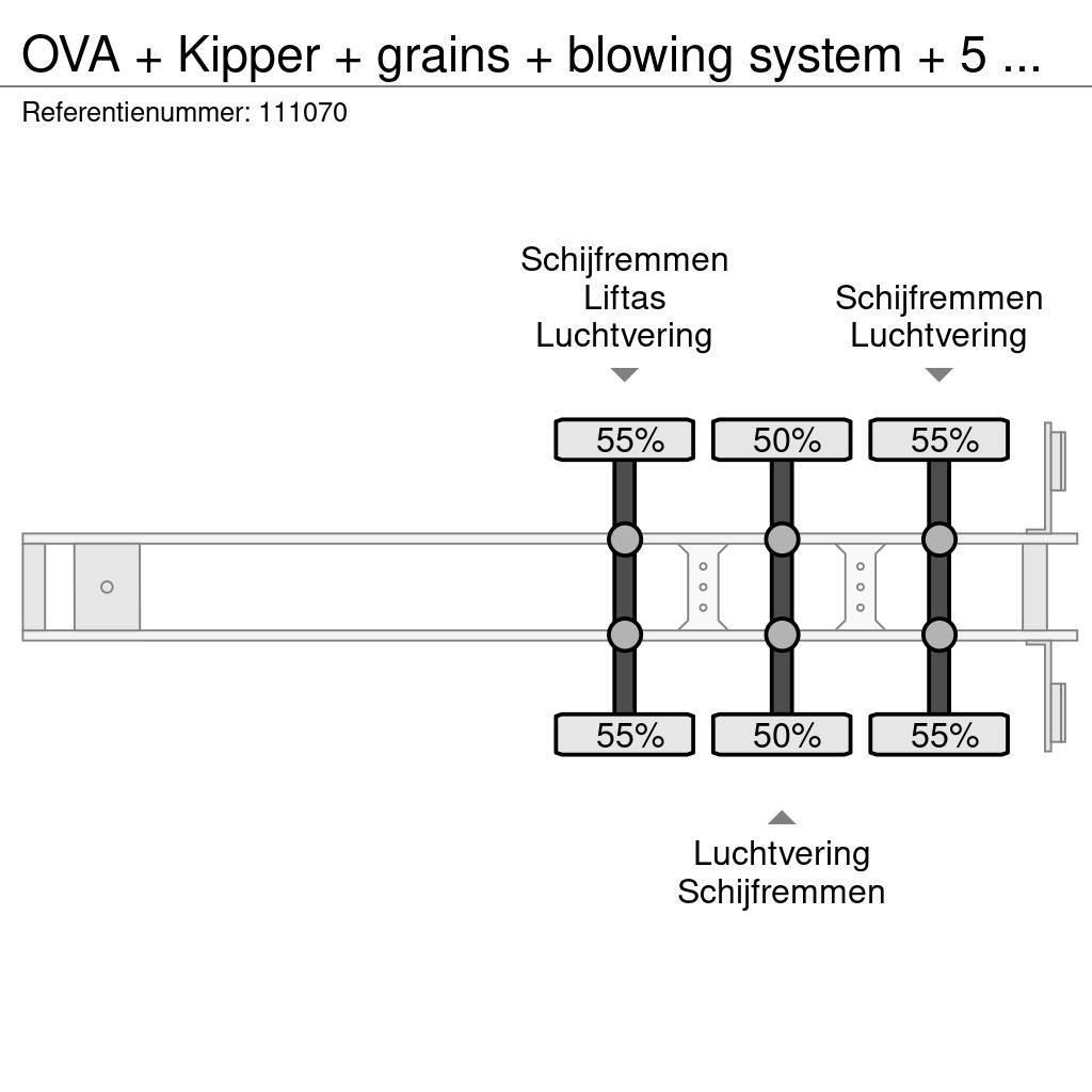 OVA + Kipper + grains + blowing system + 5 compartimen Semi-remorca Basculanta