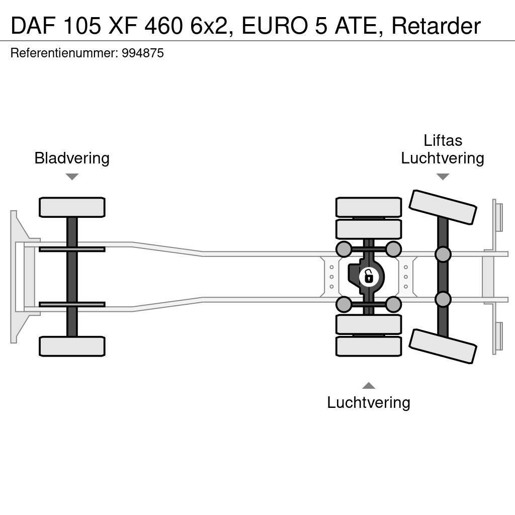 DAF 105 XF 460 6x2, EURO 5 ATE, Retarder Camion cabina sasiu