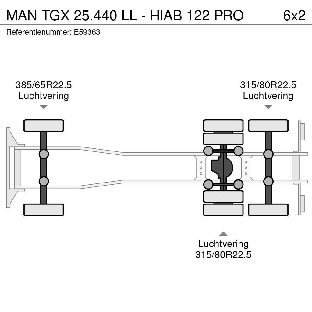 MAN TGX 25.440 LL - HIAB 122 PRO Camion cadru container