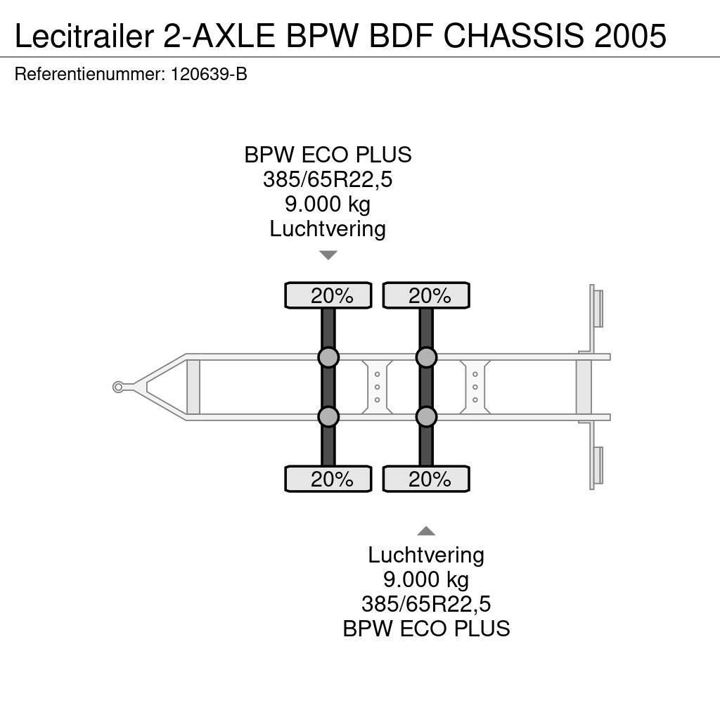 Lecitrailer 2-AXLE BPW BDF CHASSIS 2005 Remorci cadru de containere