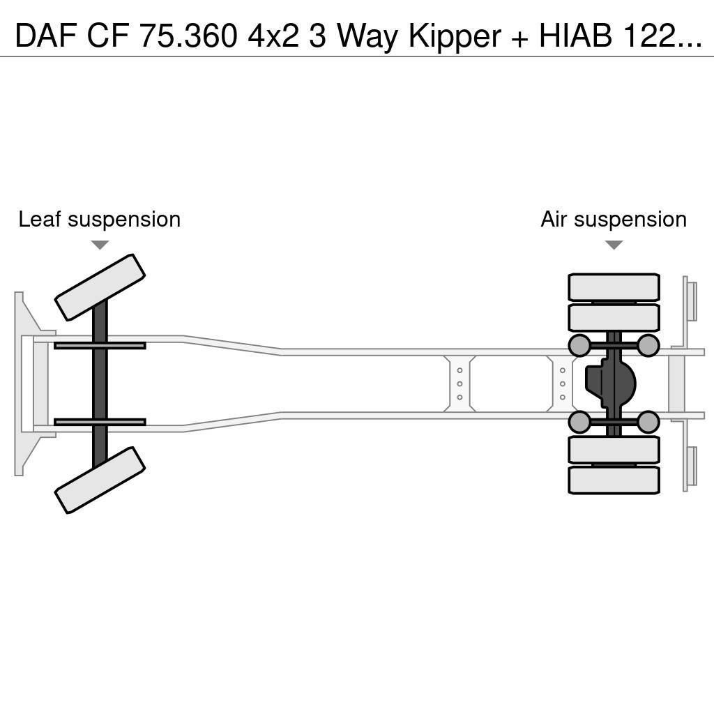 DAF CF 75.360 4x2 3 Way Kipper + HIAB 122 E-3 Hiduo Autobasculanta