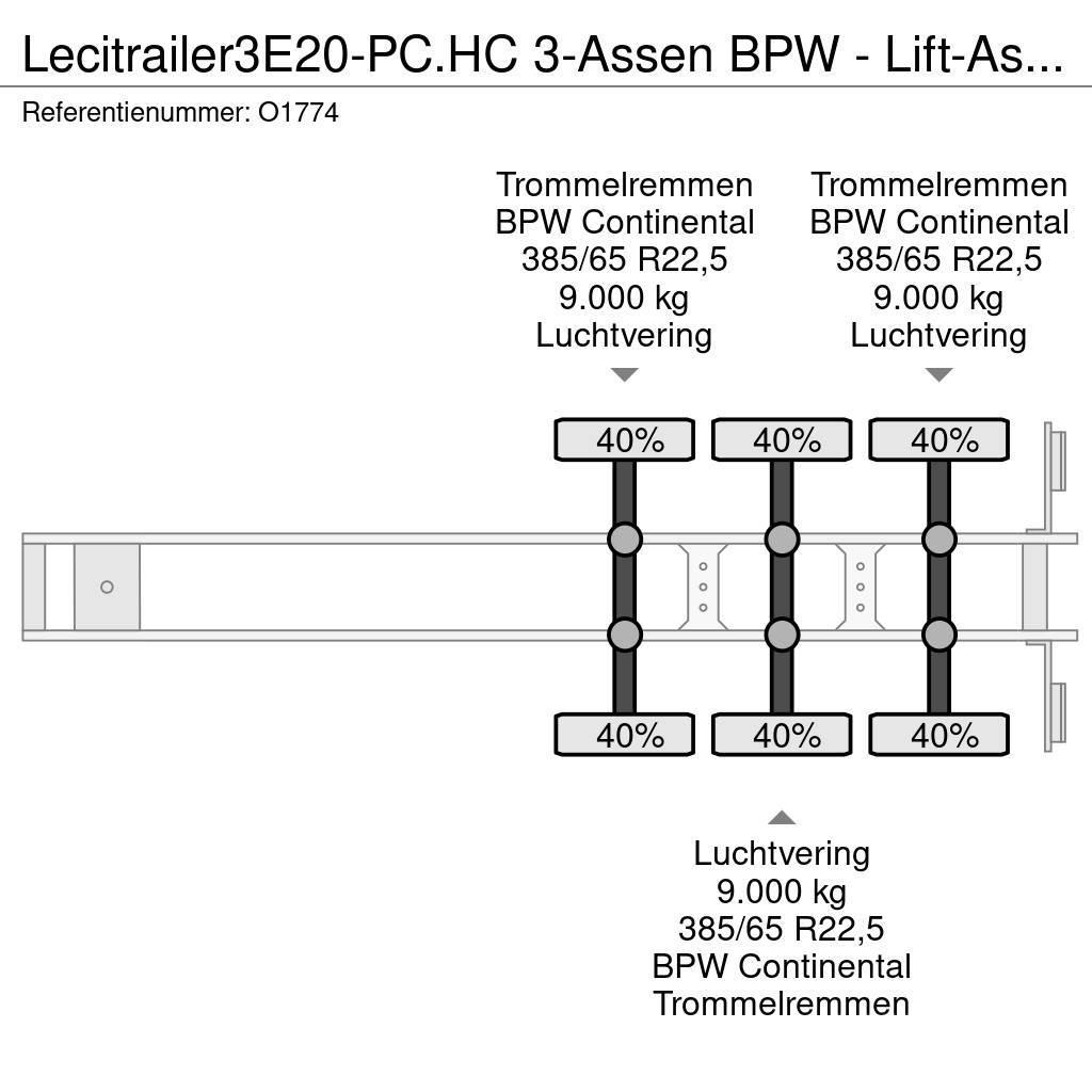 Lecitrailer 3E20-PC.HC 3-Assen BPW - Lift-As - 4800kg - 1x 20F Camion cu semi-remorca cu incarcator