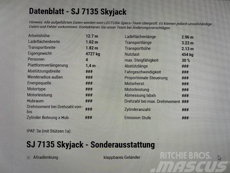 SkyJack SJ 7135 *12,7 Meter*Diesel*4x4* Platforme foarfeca
