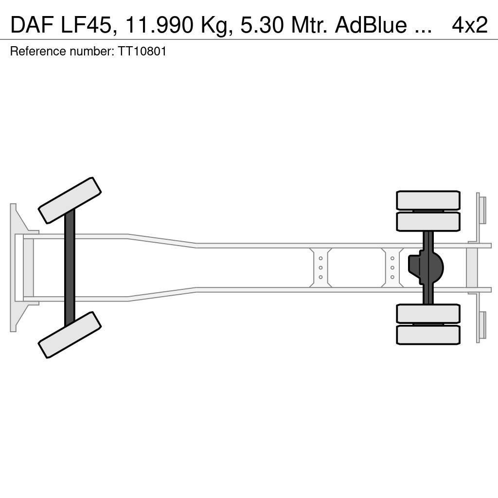 DAF LF45, 11.990 Kg, 5.30 Mtr. AdBlue Camioane platforma/prelata