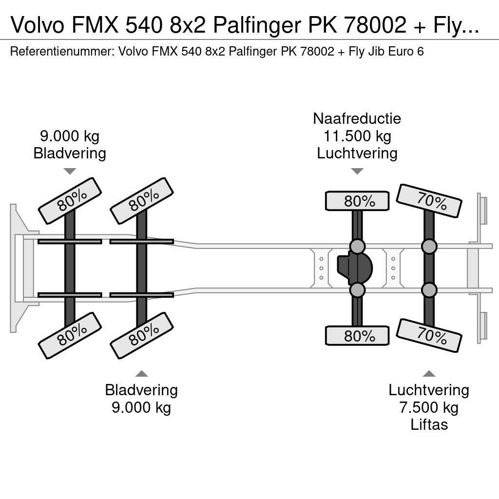 Volvo FMX 540 8x2 Palfinger PK 78002 + Fly Jib Euro 6 Macara pentru orice teren