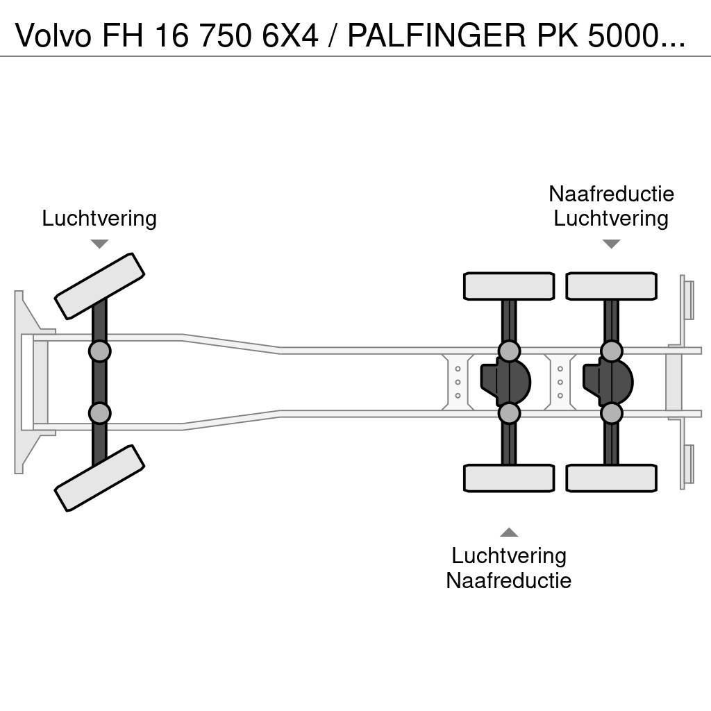 Volvo FH 16 750 6X4 / PALFINGER PK 50002 KRAAN / 50 T/M Macara pentru orice teren