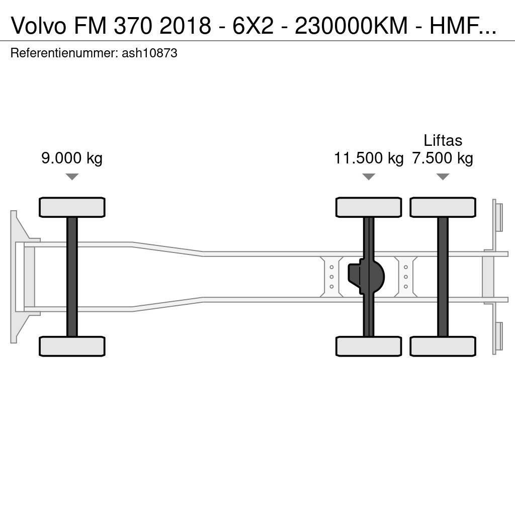 Volvo FM 370 2018 - 6X2 - 230000KM - HMF26TM CRANE 5X RO Camioane platforma/prelata