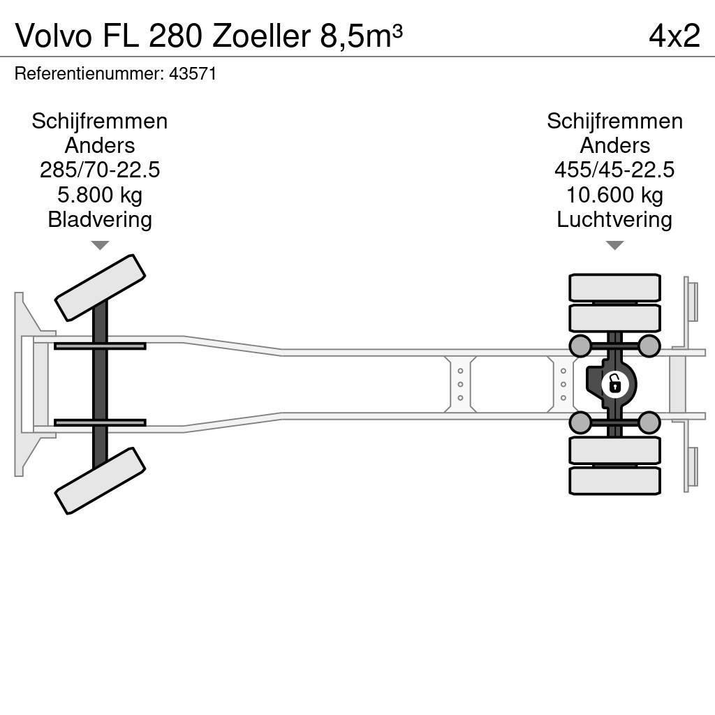 Volvo FL 280 Zoeller 8,5m³ Camion de deseuri
