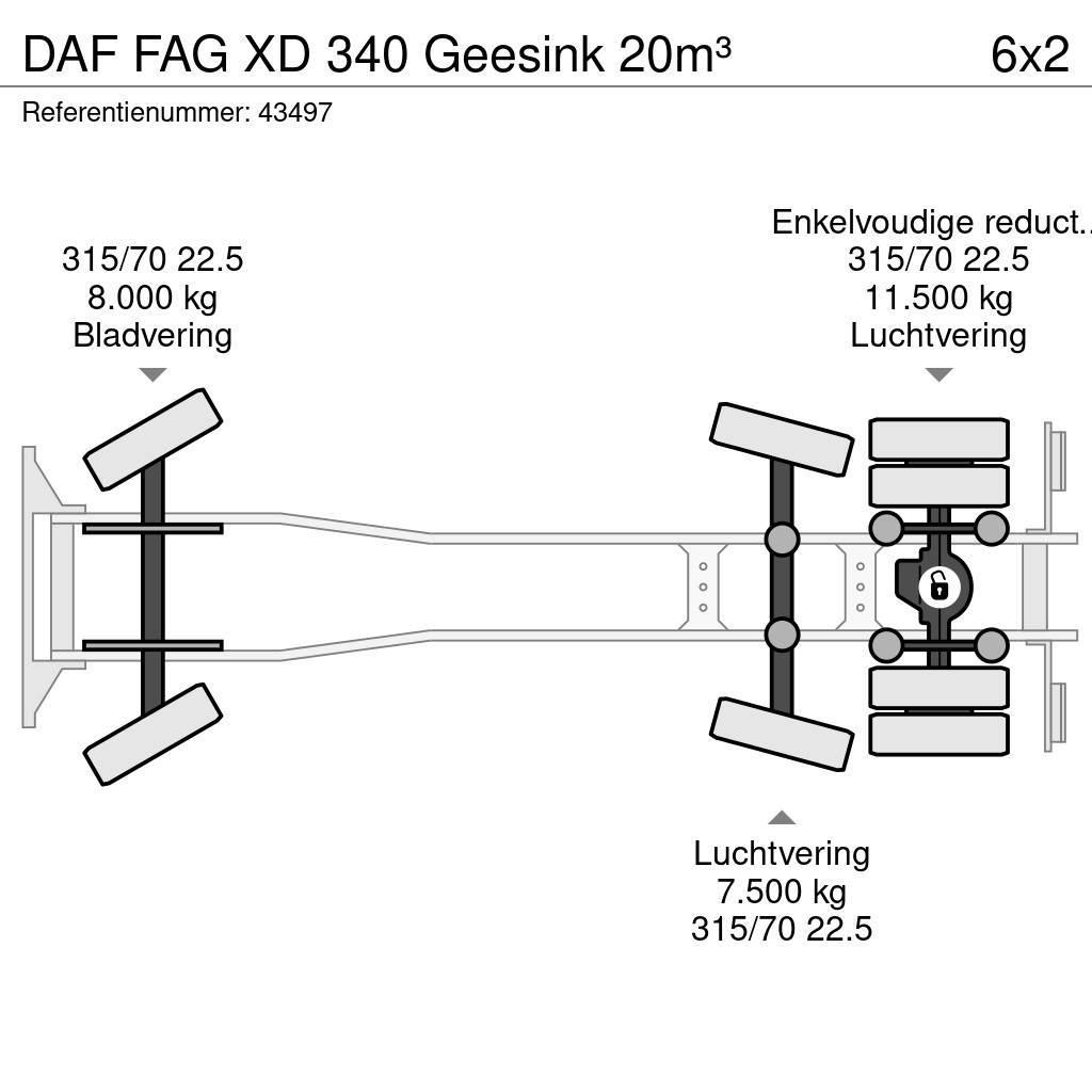 DAF FAG XD 340 Geesink 20m³ Camion de deseuri