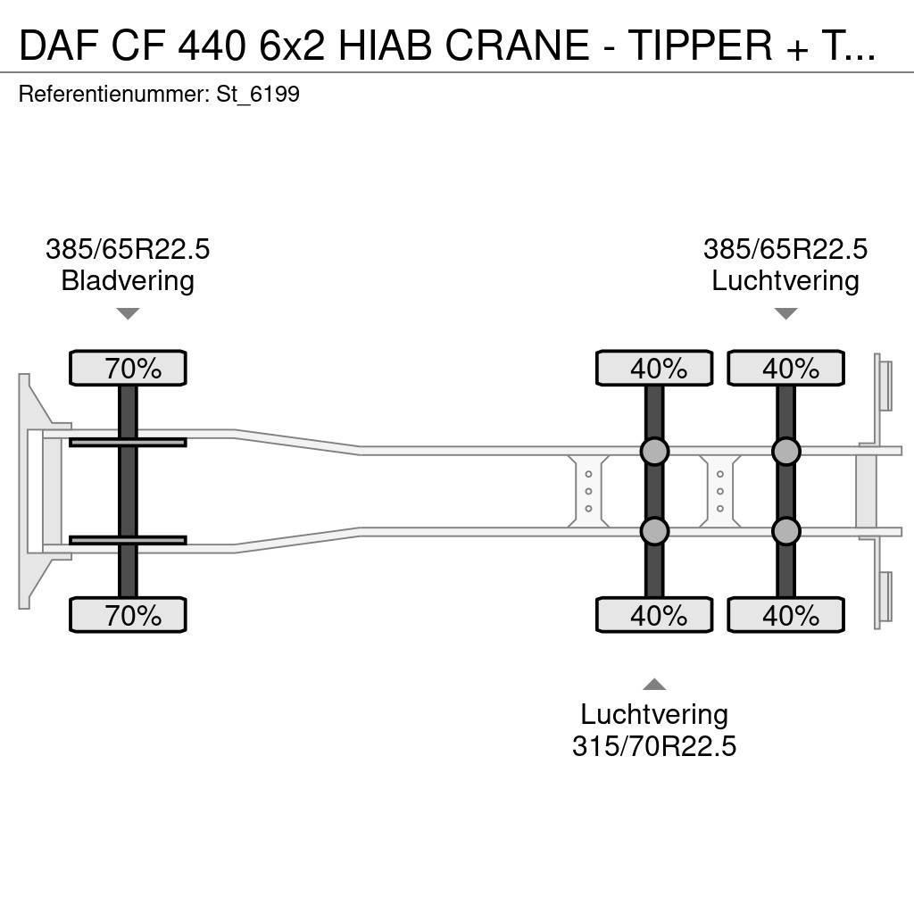 DAF CF 440 6x2 HIAB CRANE - TIPPER + TIPPER TRAILER Camioane cu macara