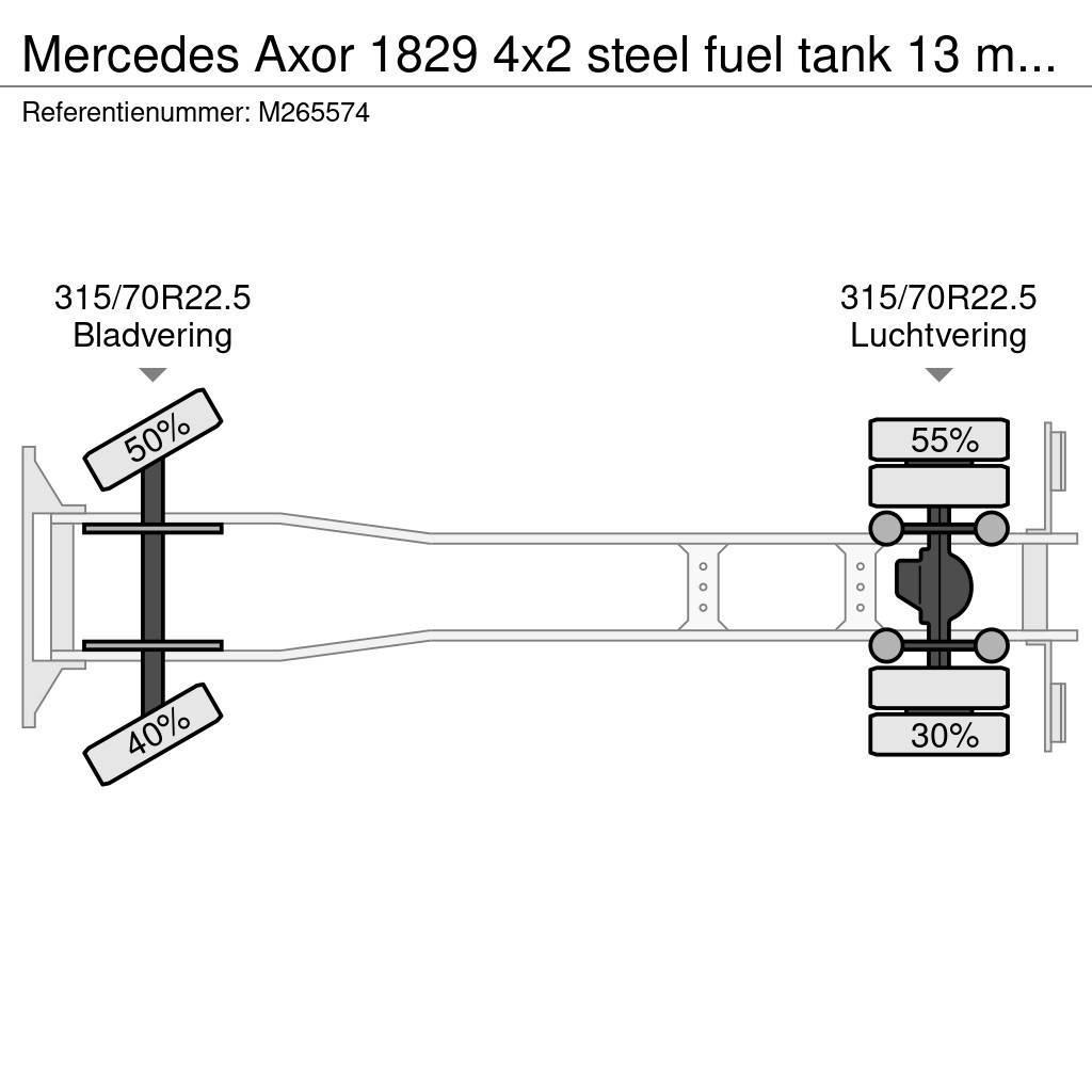 Mercedes-Benz Axor 1829 4x2 steel fuel tank 13 m3 / 5 comp / ADR Cisterne