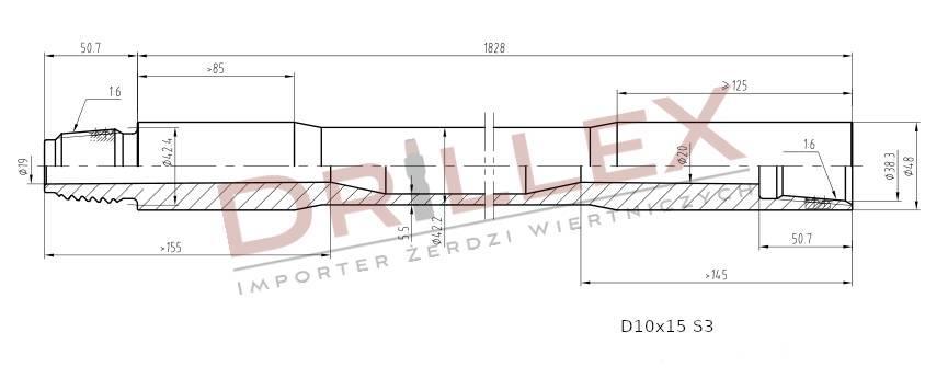 Vermeer D7x11, D9x13, D10x15 S3  Drill pipes, Żerdzie Instalatii de foraj orizontal