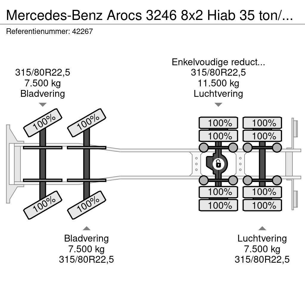 Mercedes-Benz Arocs 3246 8x2 Hiab 35 ton/meter laadkraan + Fly-J Macara pentru orice teren