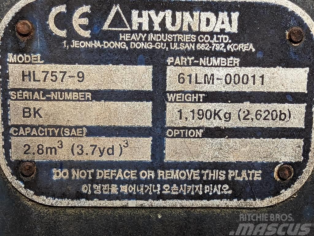 Hyundai WLoader Bucket HL 757-9 Alte componente