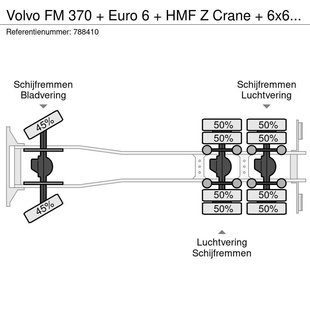 Volvo FM 370 + Euro 6 + HMF Z Crane + 6x6 + Hardox KIPPE Macara pentru orice teren