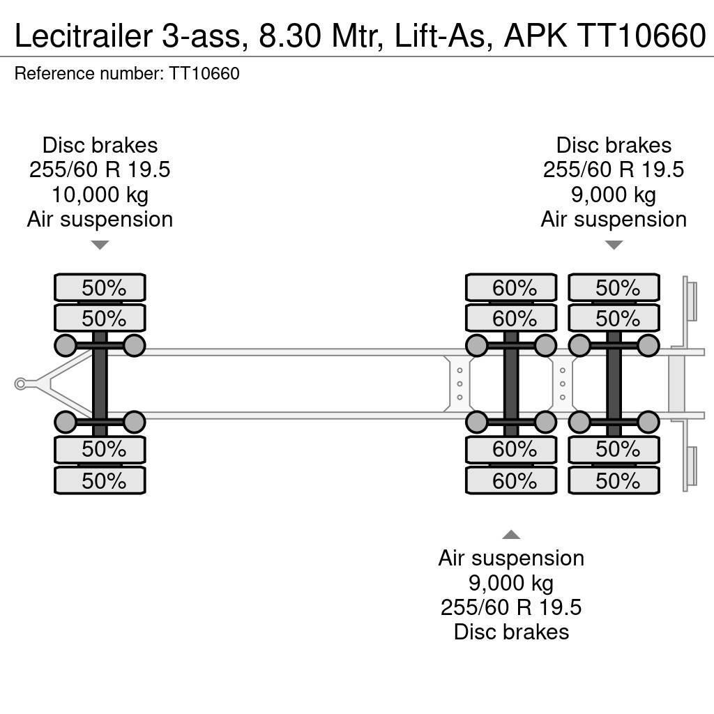 Lecitrailer 3-ass, 8.30 Mtr, Lift-As, APK Pick up/Prelata