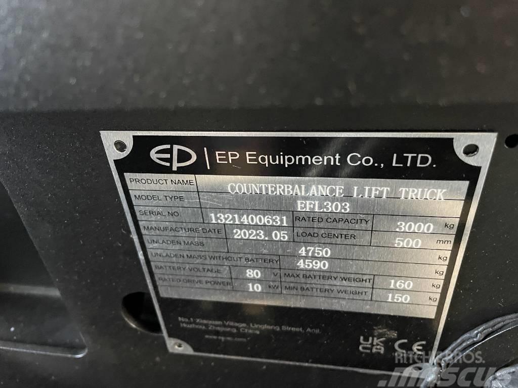 EP EFL303, Triplex, 4800mm, Vollkabine, Lithium Stivuitor electric
