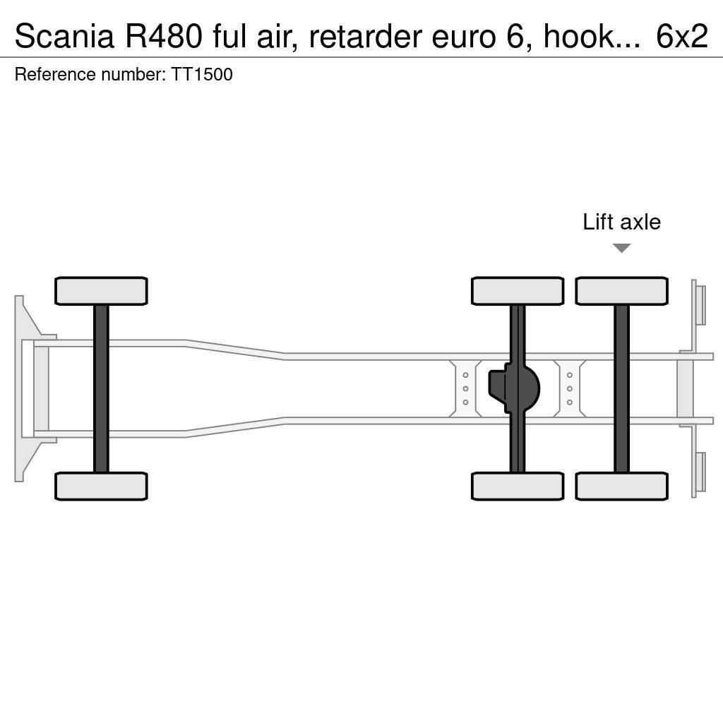 Scania R480 ful air, retarder euro 6, hooklift Camion cu carlig de ridicare