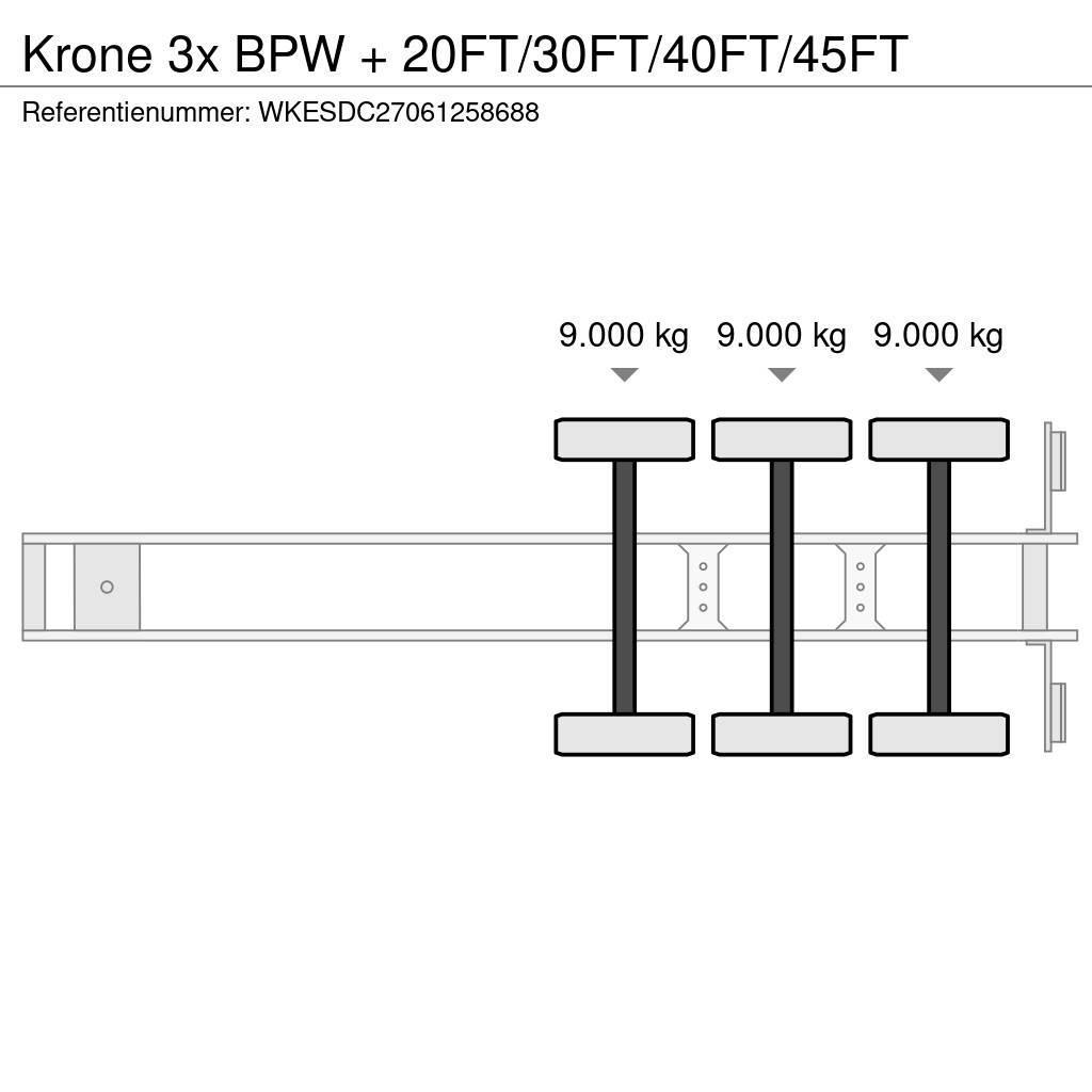 Krone 3x BPW + 20FT/30FT/40FT/45FT Camion cu semi-remorca cu incarcator