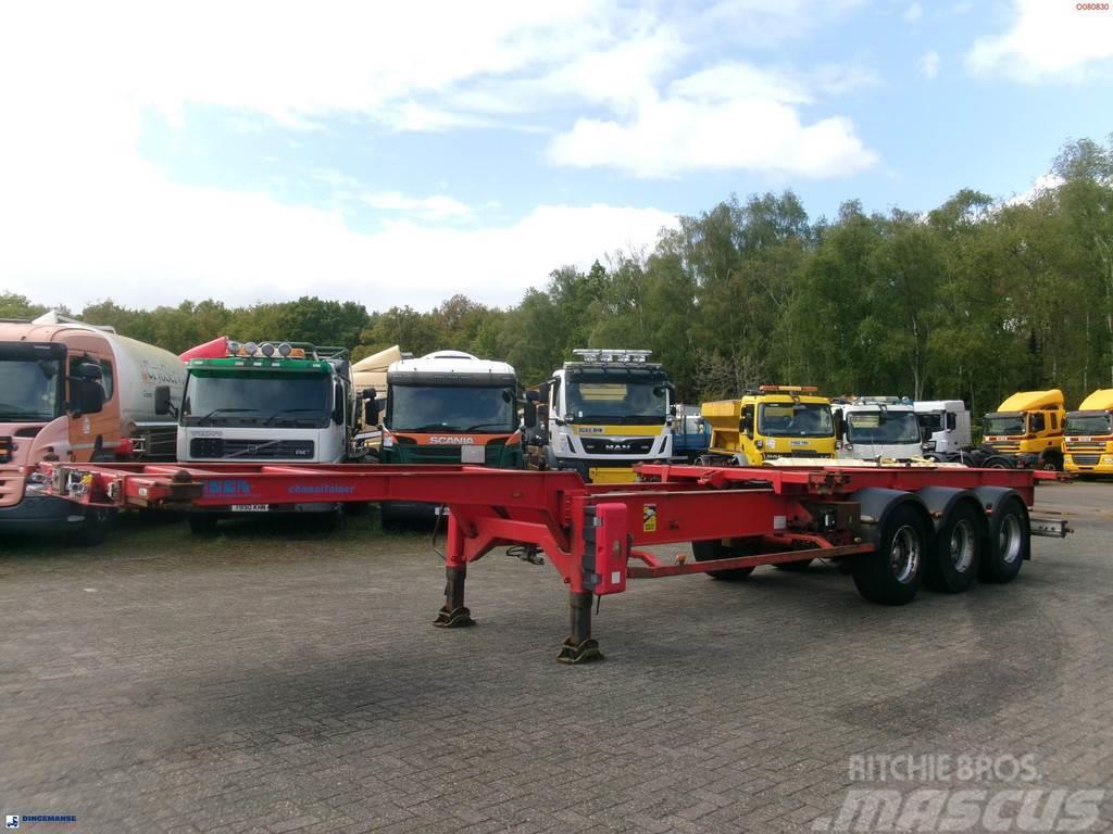 Asca 3-axle container trailer 20-40-45 ft + hydraulics Camion cu semi-remorca cu incarcator