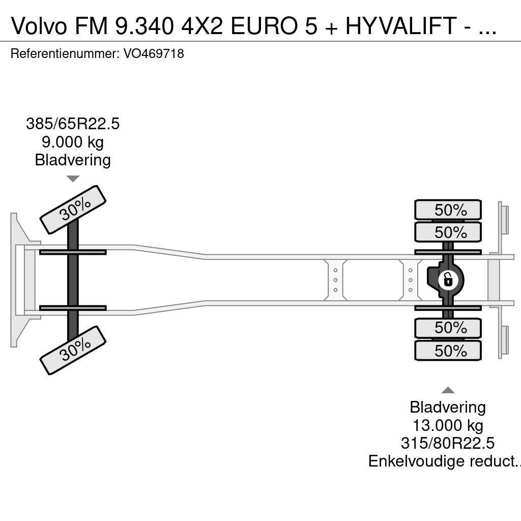 Volvo FM 9.340 4X2 EURO 5 + HYVALIFT - FULL STEEL SUSP. Camion cu incarcator