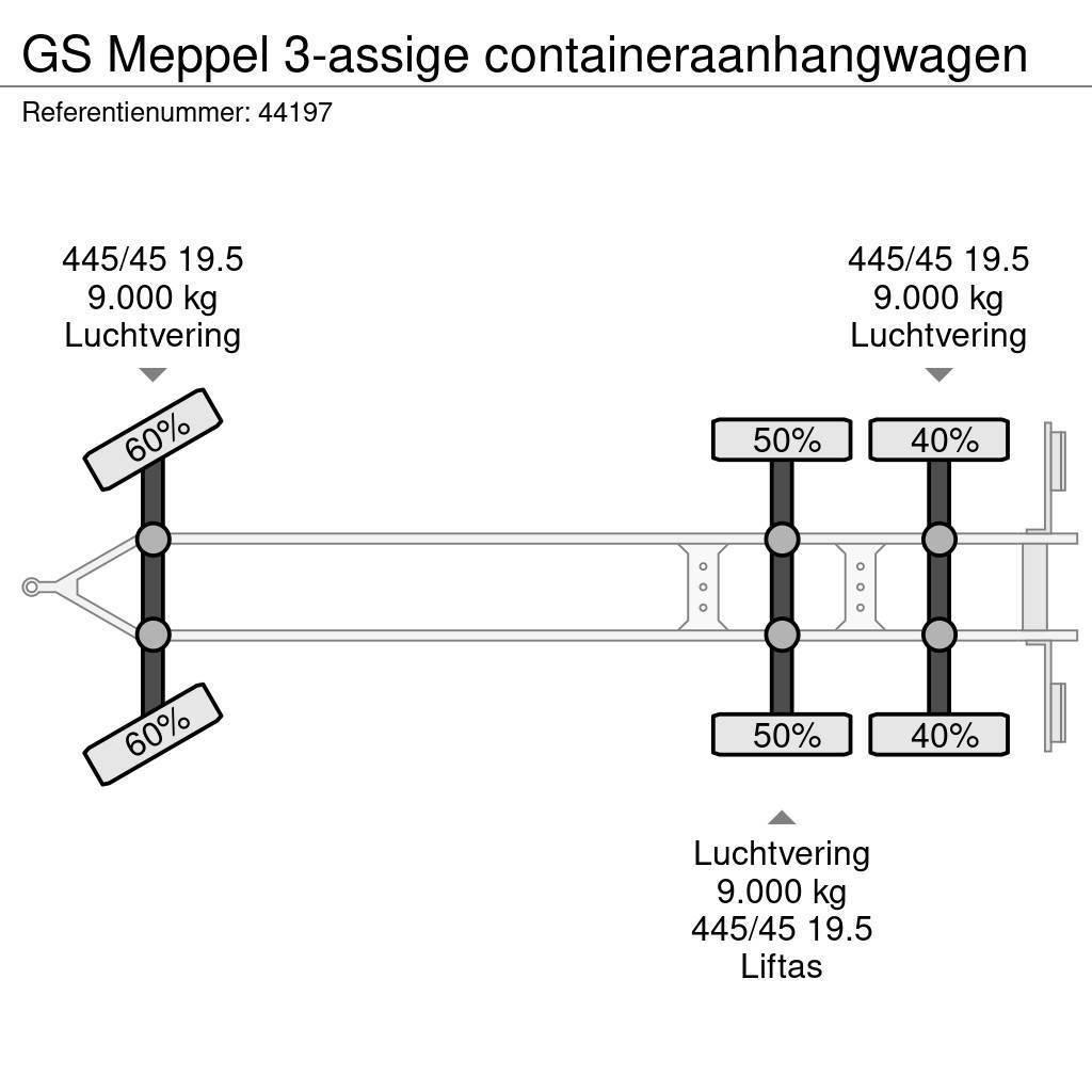 GS Meppel 3-assige containeraanhangwagen Remorci cadru de containere
