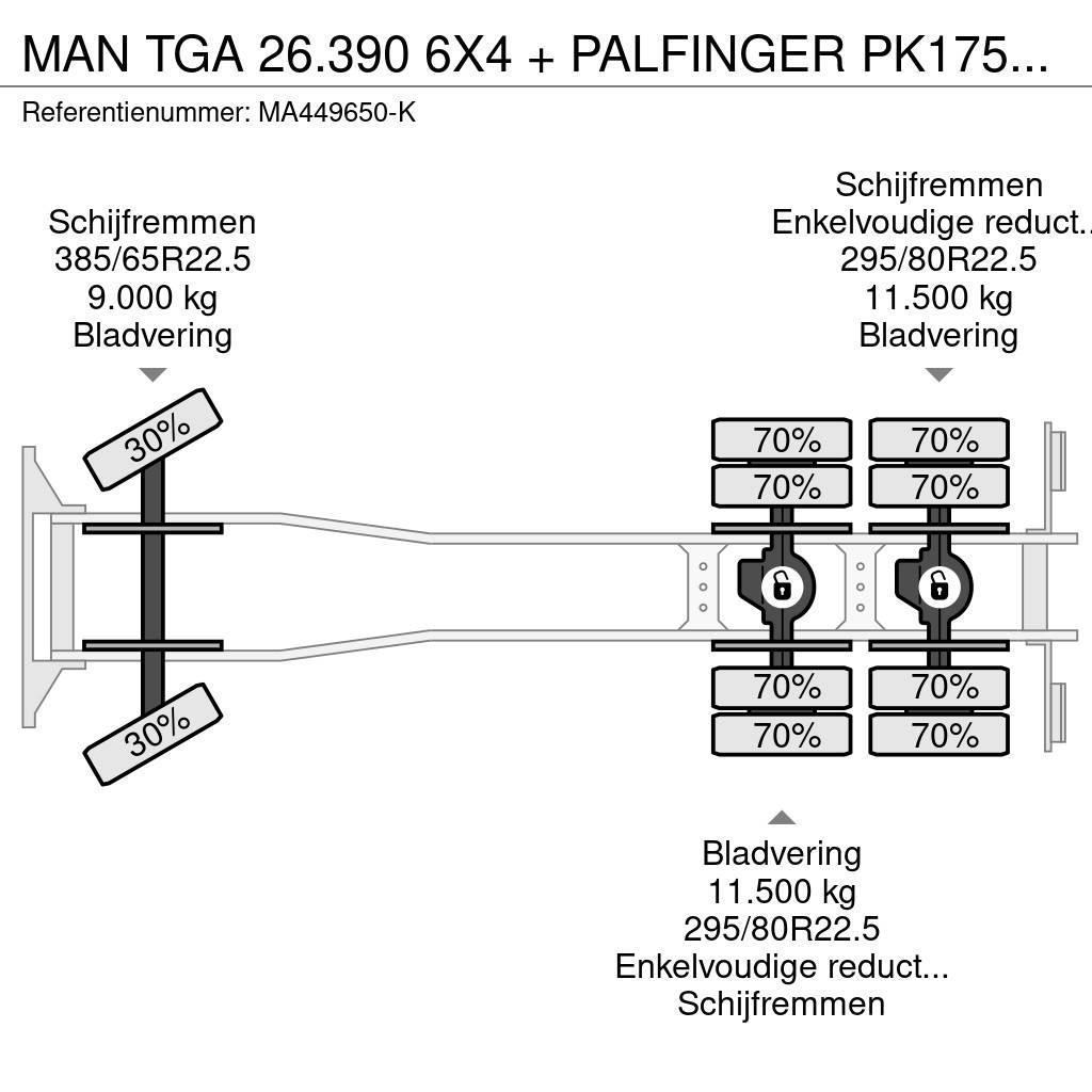 MAN TGA 26.390 6X4 + PALFINGER PK17502 + TIPPER - FULL Macara pentru orice teren