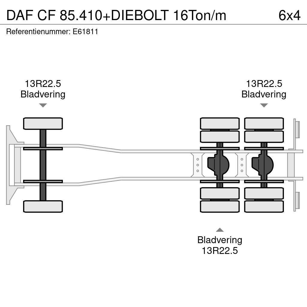 DAF CF 85.410+DIEBOLT 16Ton/m Camion cadru container