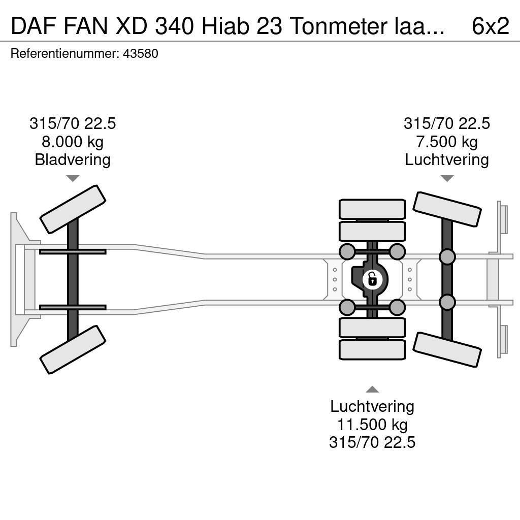 DAF FAN XD 340 Hiab 23 Tonmeter laadkraan + Welvaarts Camion de deseuri