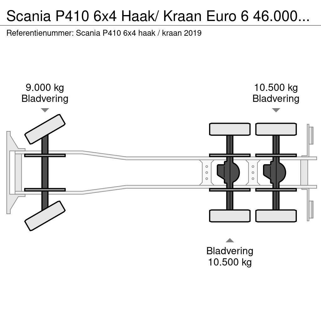 Scania P410 6x4 Haak/ Kraan Euro 6 46.000km ! Retarder Camion cu carlig de ridicare