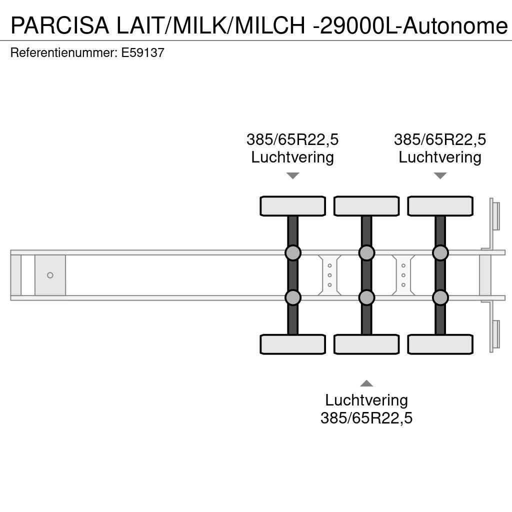  Parcisa LAIT/MILK/MILCH -29000L-Autonome Cisterna semi-remorci