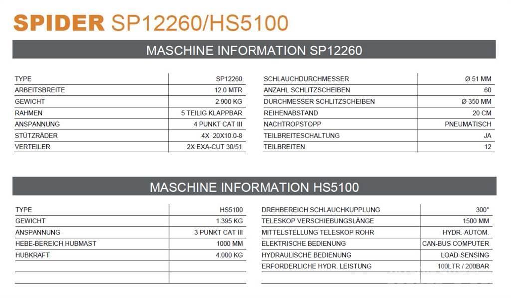 Schouten SPIDER SP12260B / HS5100 Profi-Line Gülle- Verschl Distribuitoare de ingrasamant
