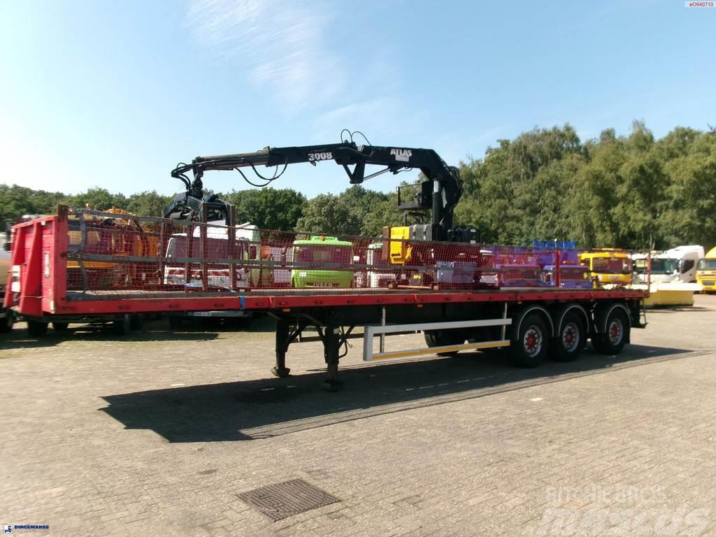 Fruehauf 3-axle platform trailer + Atlas 3008 crane Camioane platforma/prelata