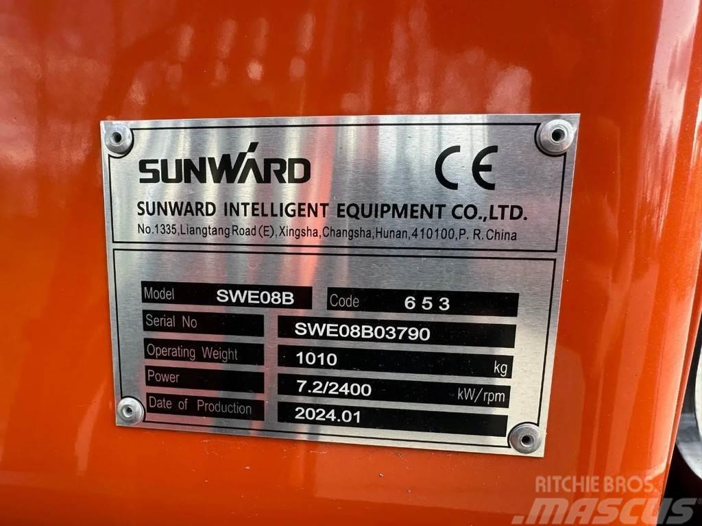 Sunward SWE08 minigraver 1ton NIEUW incl. 3 bakken Mini excavatoare < 7t