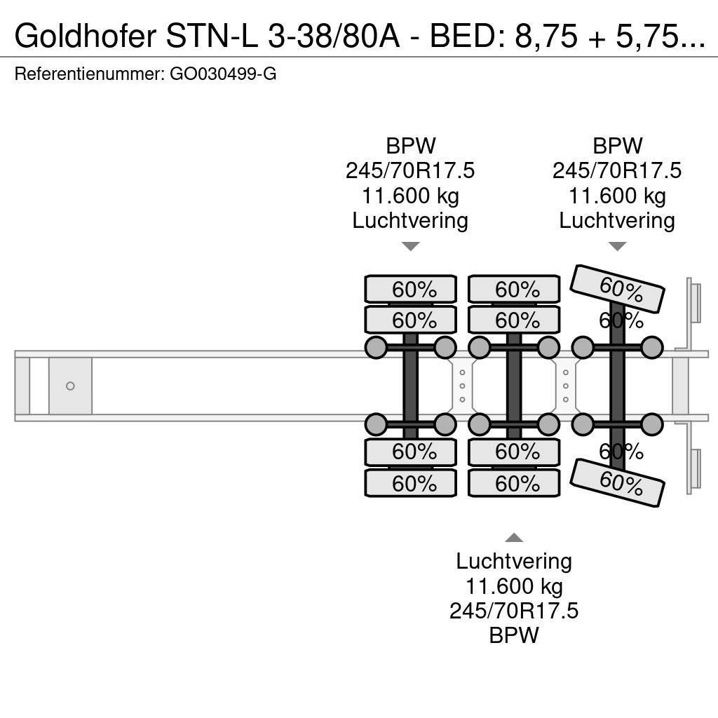 Goldhofer STN-L 3-38/80A - BED: 8,75 + 5,75 METER Semi-remorca agabaritica