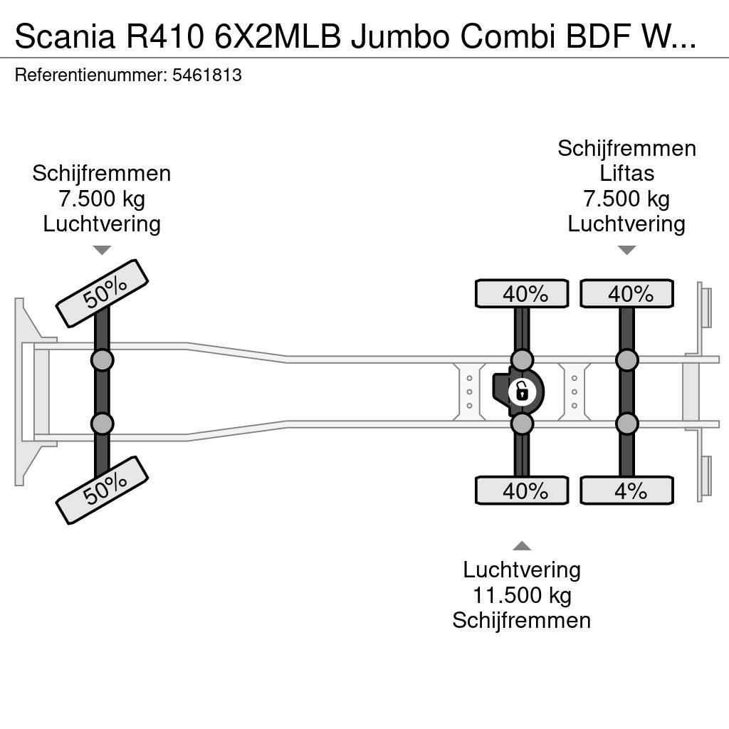 Scania R410 6X2MLB Jumbo Combi BDF Wechsel Hubdach Retard Autocamioane