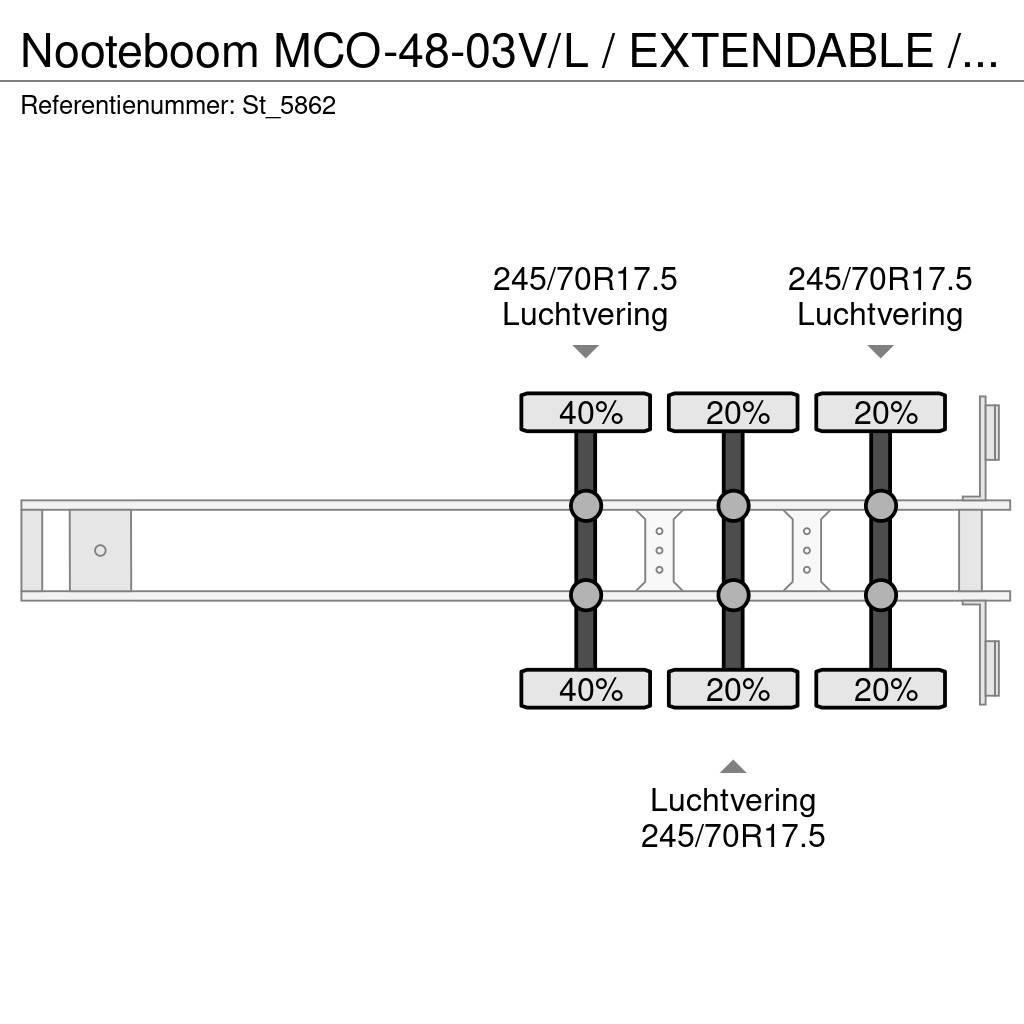 Nooteboom MCO-48-03V/L / EXTENDABLE / 3X STEERING AXLE / REM Semi-remorca agabaritica