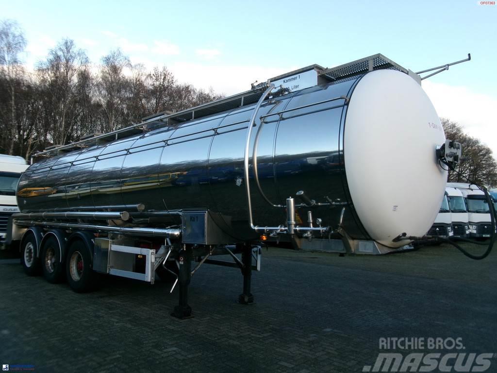 Feldbinder Chemical tank inox 33.5 m3 / 1 comp + pump Cisterna semi-remorci
