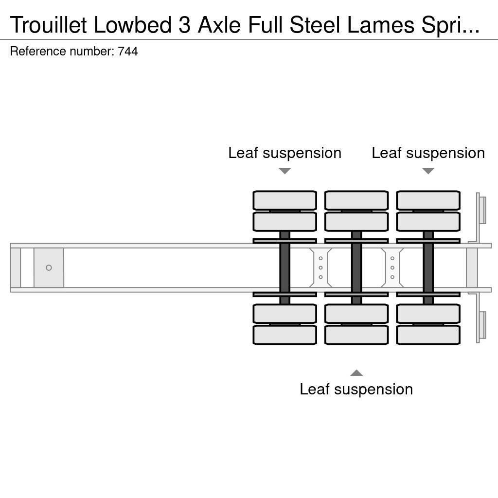 Trouillet Lowbed 3 Axle Full Steel Lames Spring Suspension 1 Semi-remorca agabaritica